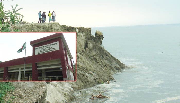 টাঙ্গাইলে যমুনায় ভাঙন: বাড়িঘরসহ হুমকিতে স্কুল